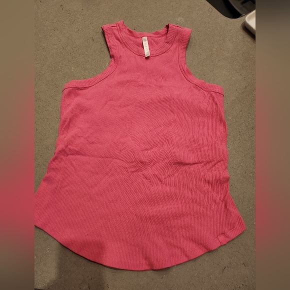 Fabletics High Neck Rib Built-In Bra Tank Size 1X in pink madness NWOT - Picture 2 of 4